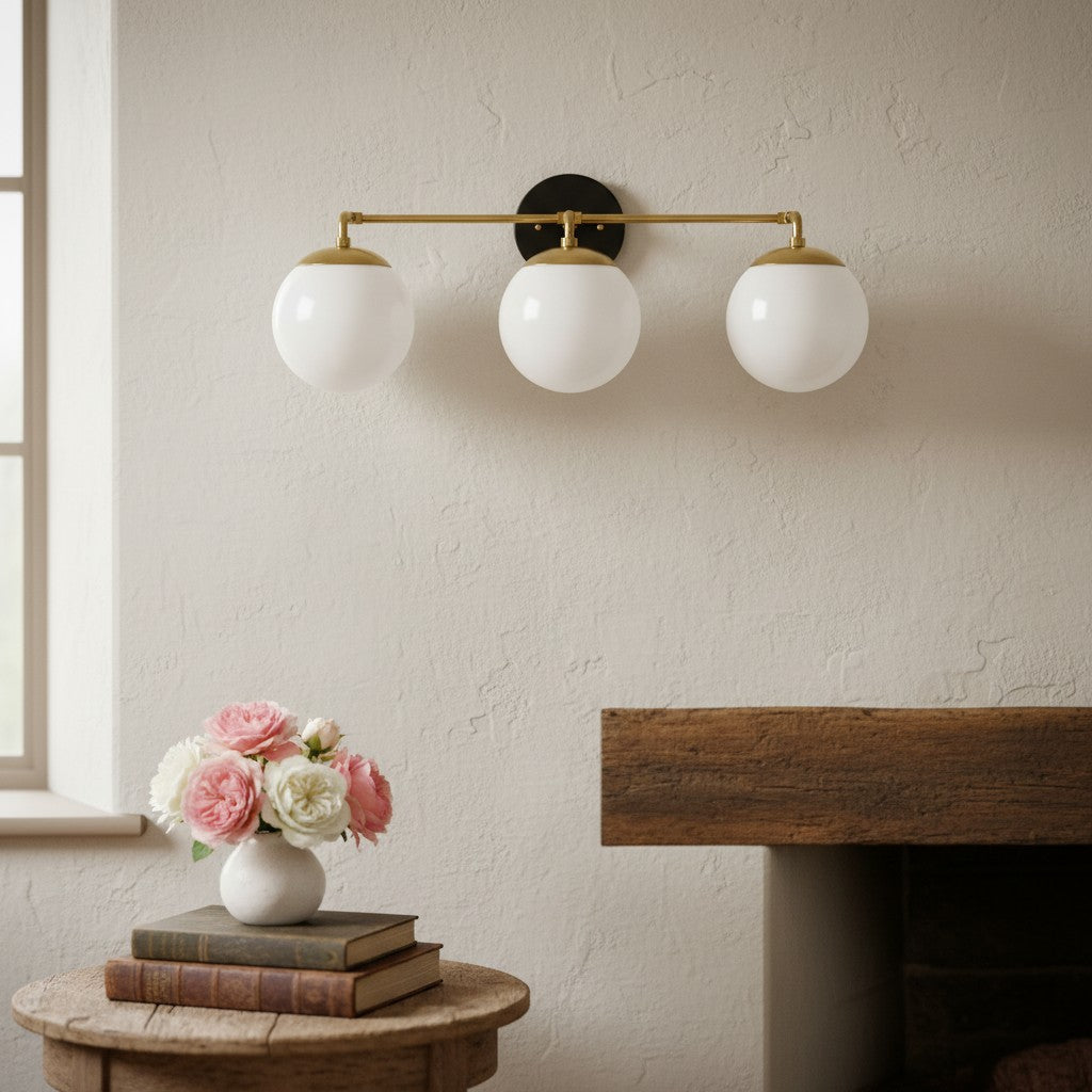 مصباح Glorica Glass الشريطي LED القابل لتعتيم الإضاءة للمرآة – وحدة إضاءة حمّام كروية بسيطة | Esilora