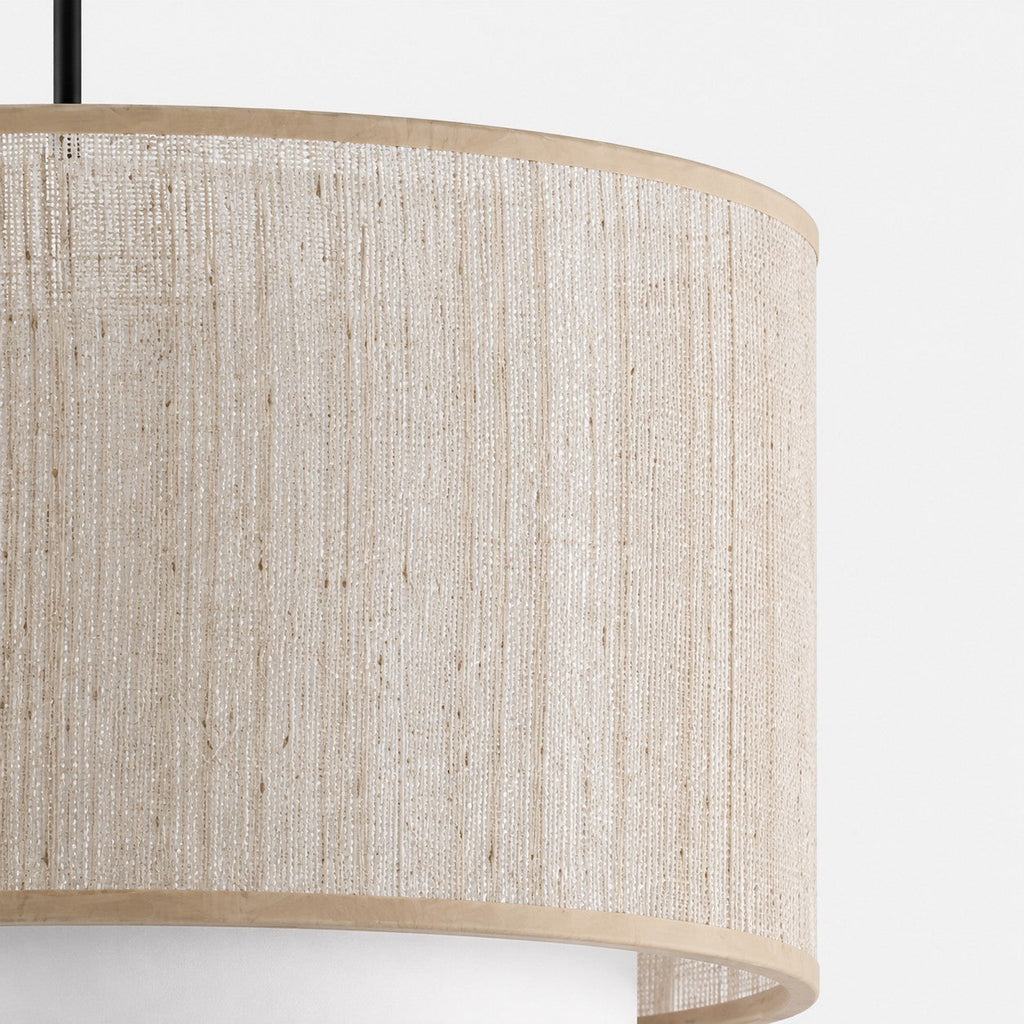 Wabi-Sabi Linen Drum Pendant Lamp | Esilora