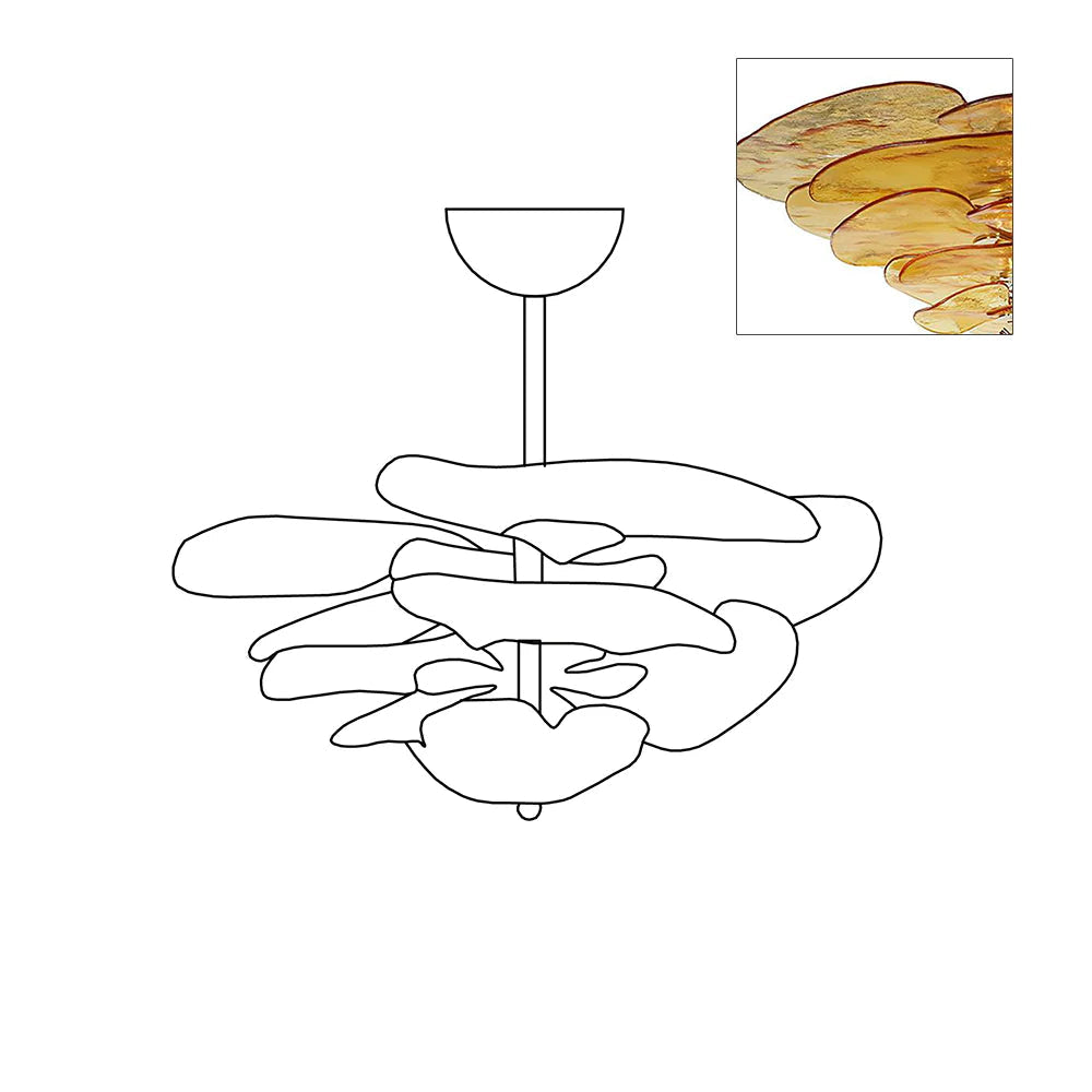 Lotus Leaf Layered Glass Chandelier | Esilora