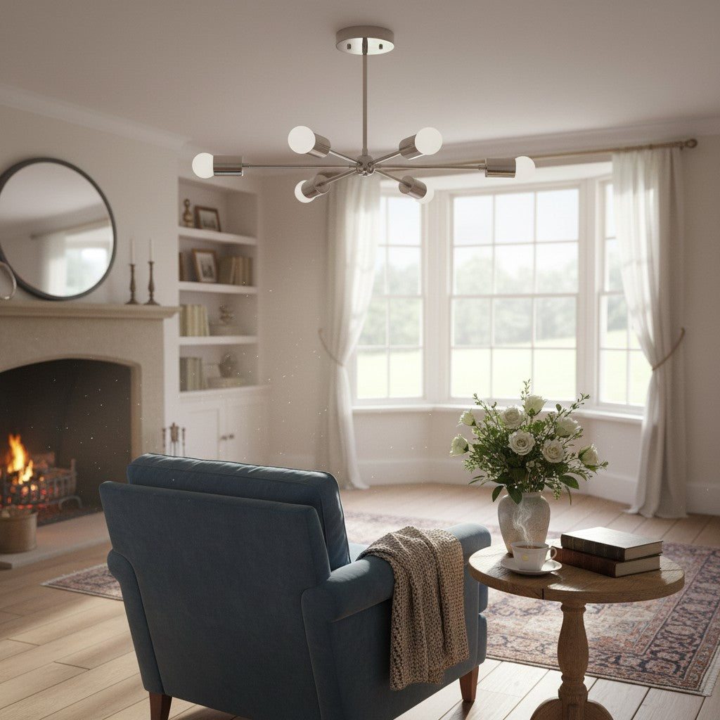 Mobilux Line Mid Century Modern Kronleuchter - 6-flammige Hängeleuchte | Esilora