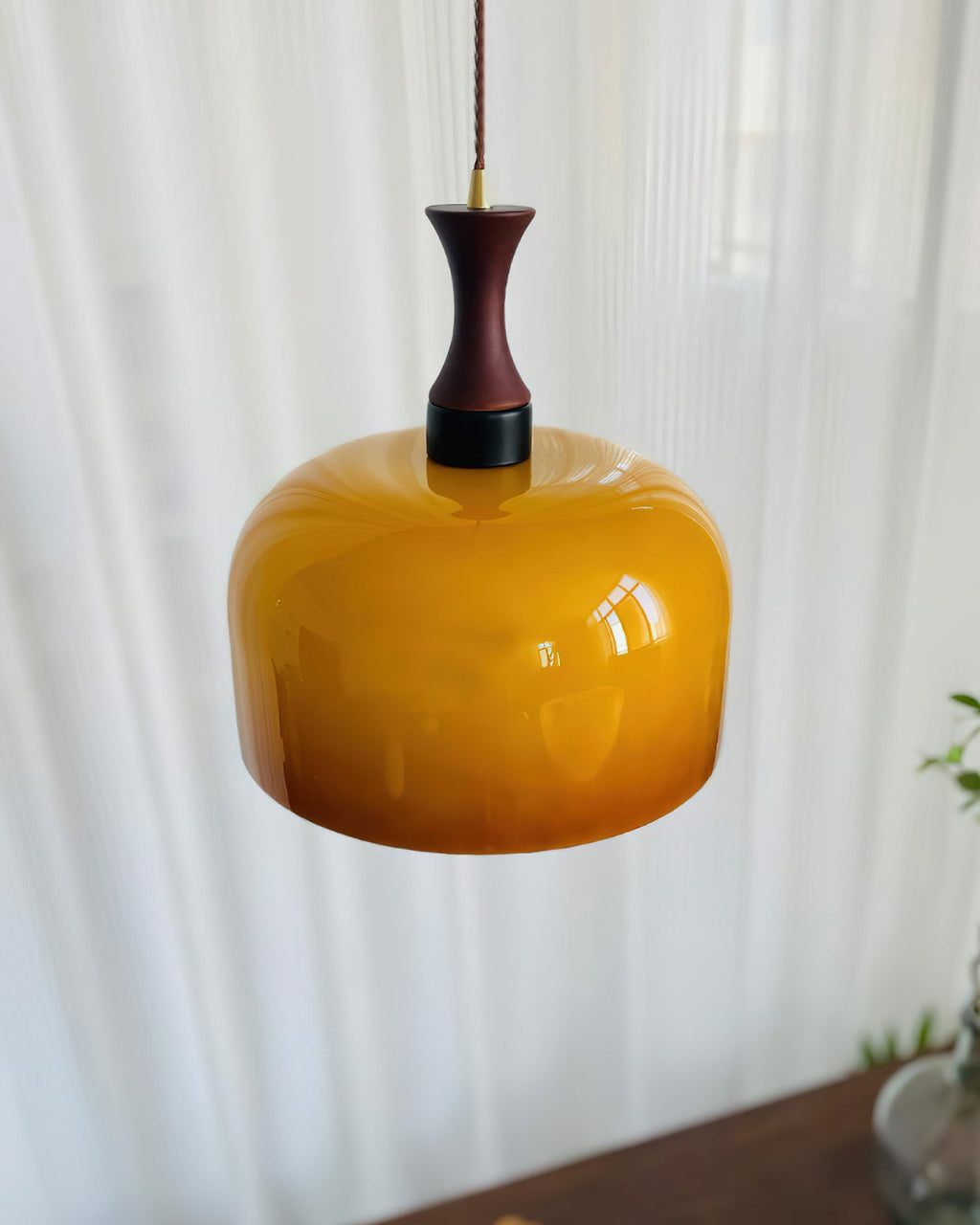 Lampada a sospensione Lacey in vetro con spina | Esilora