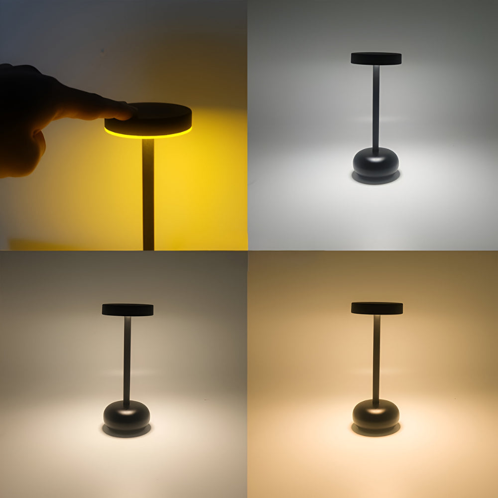 Modern Metal Table Lamp — LED Dimmable, USB Rechargeable, Touch Control