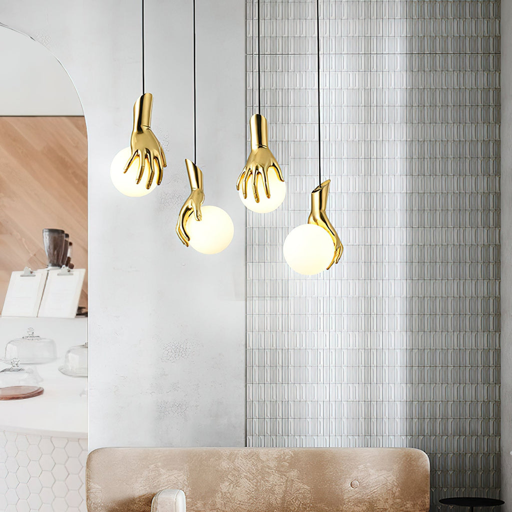 Hand Holding Globe Pendant Light | Esilora
