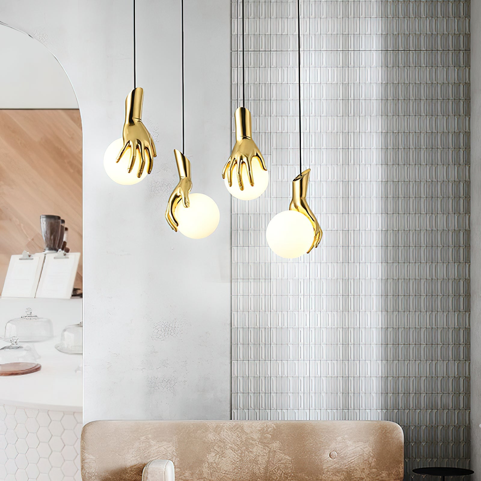 Hand Holding Globe Pendant Light | Esilora