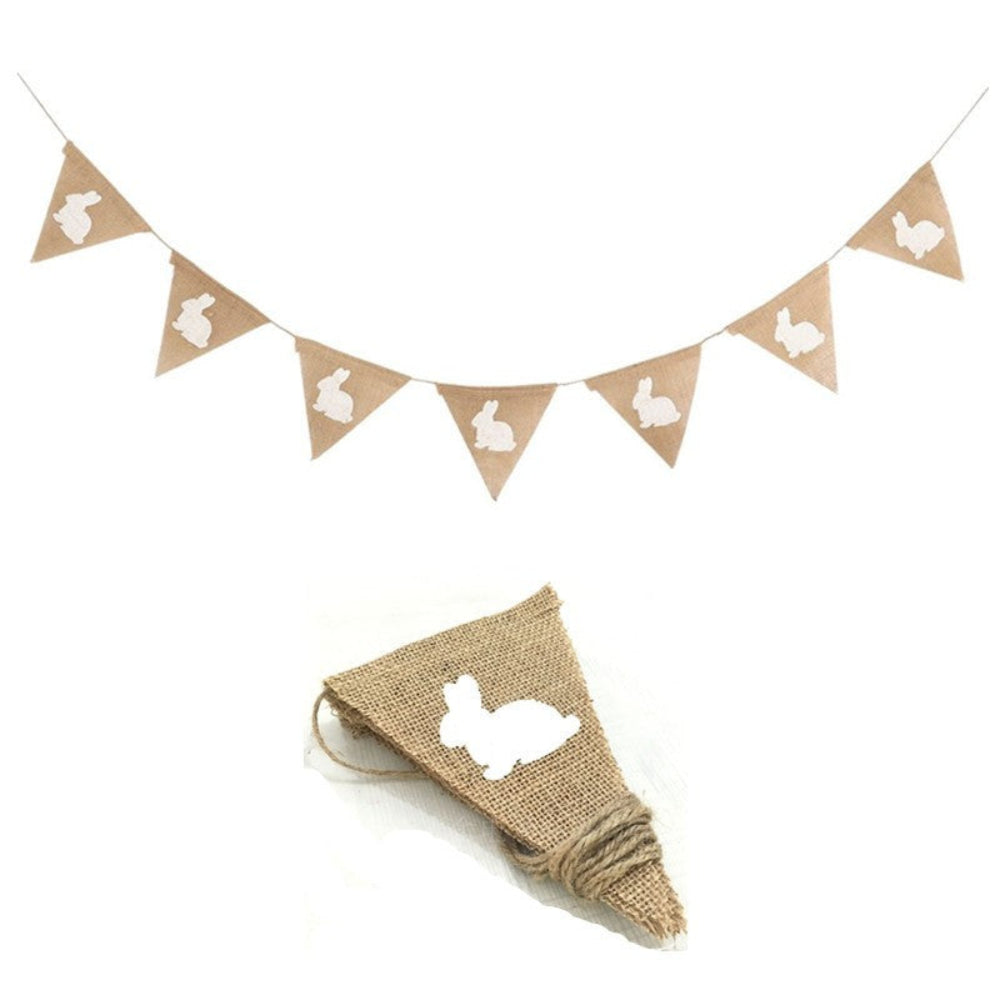 Easter Bunny String Banner — Beige Garland, 250x17cm