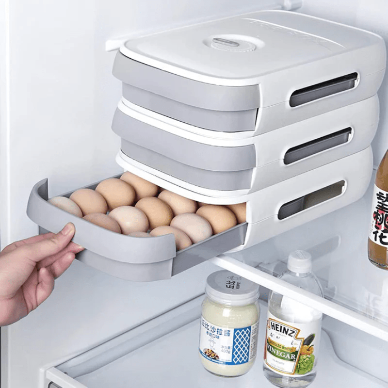 CoolNest Eierschublade für 18 bis 20 Eier mit Frischeanzeige für effiziente Hobbyköche