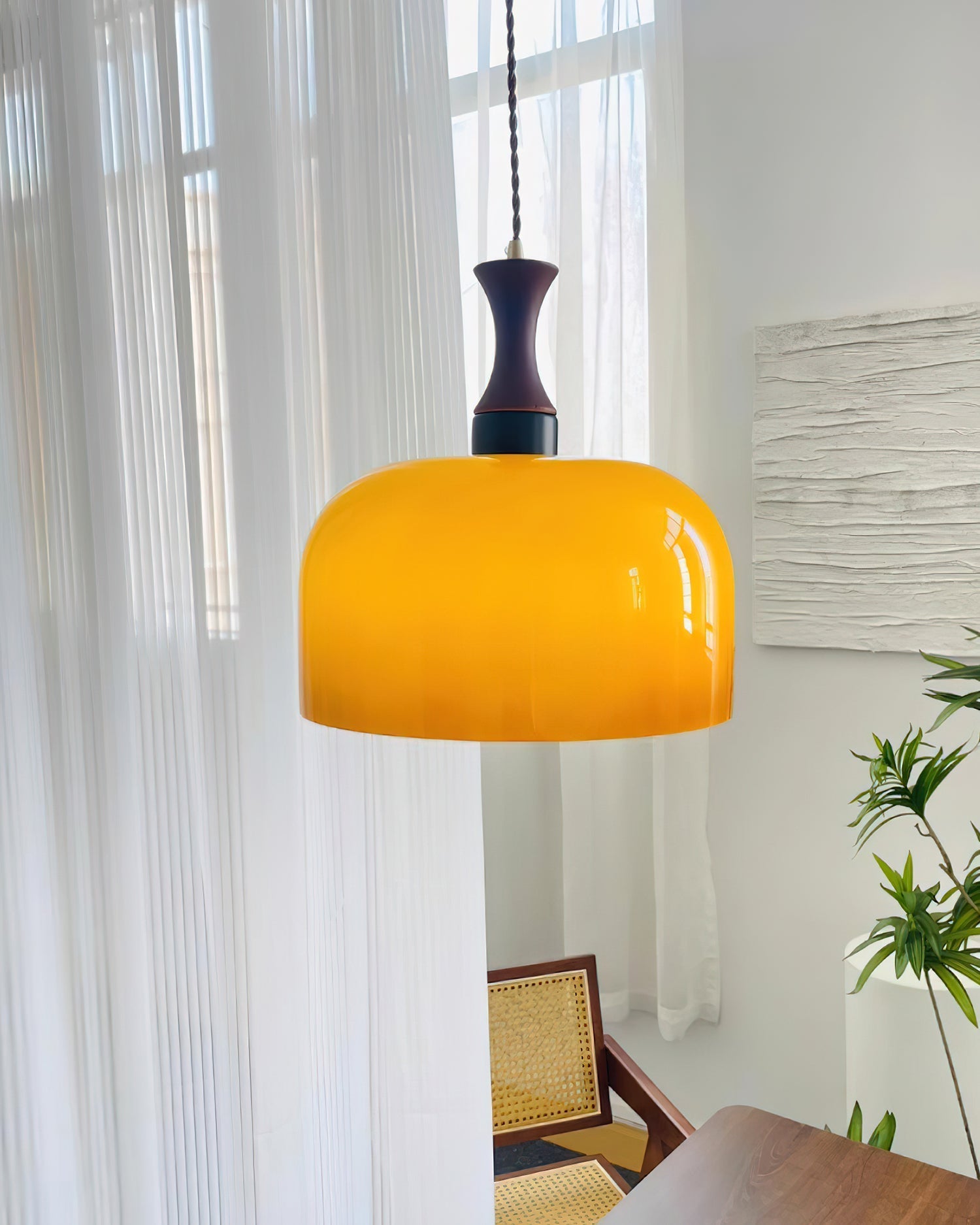 Lampada a sospensione Lacey in vetro con spina | Esilora