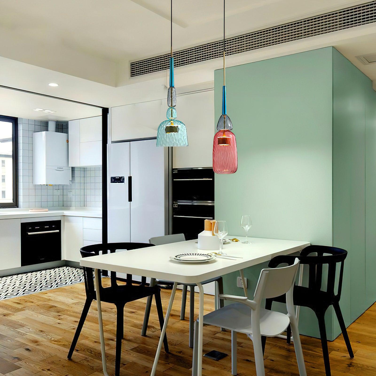 Hand Blown Glass Pendant Lamp - Colorful Candy Iron Mixed Color Indoor | Esilora