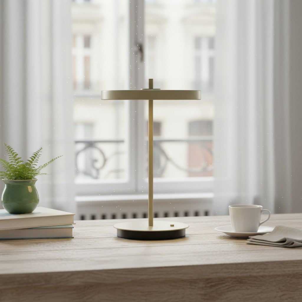 Astris Sculptural Modern Minimalist Metal Table Lamp for Living Room and Office | Esilora