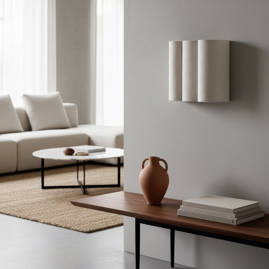 Linbron Natural Linen Sconce – Diffused Glow for Open Concept Living Spaces | Esilora