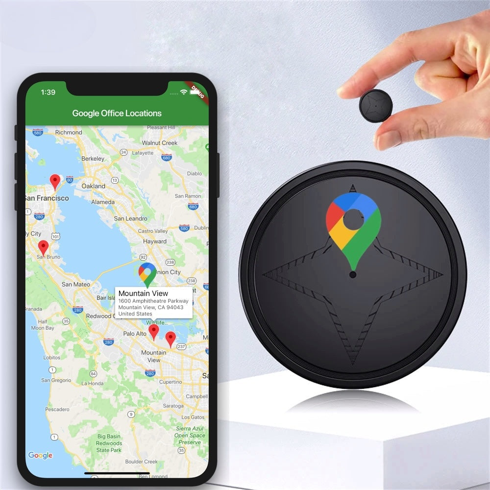 גשש GPS מגנטי עמיד למים — מאתר רכב קומפקטי