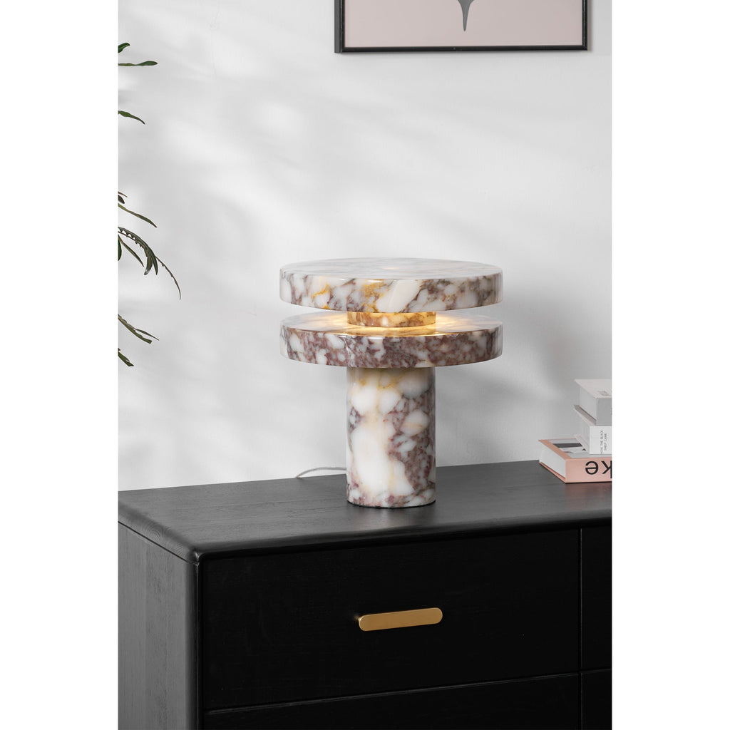 Modern Sculptural Table Lamp with Cylindrical Base Design for Bedroom Bedside and Living Room Use | Esilora