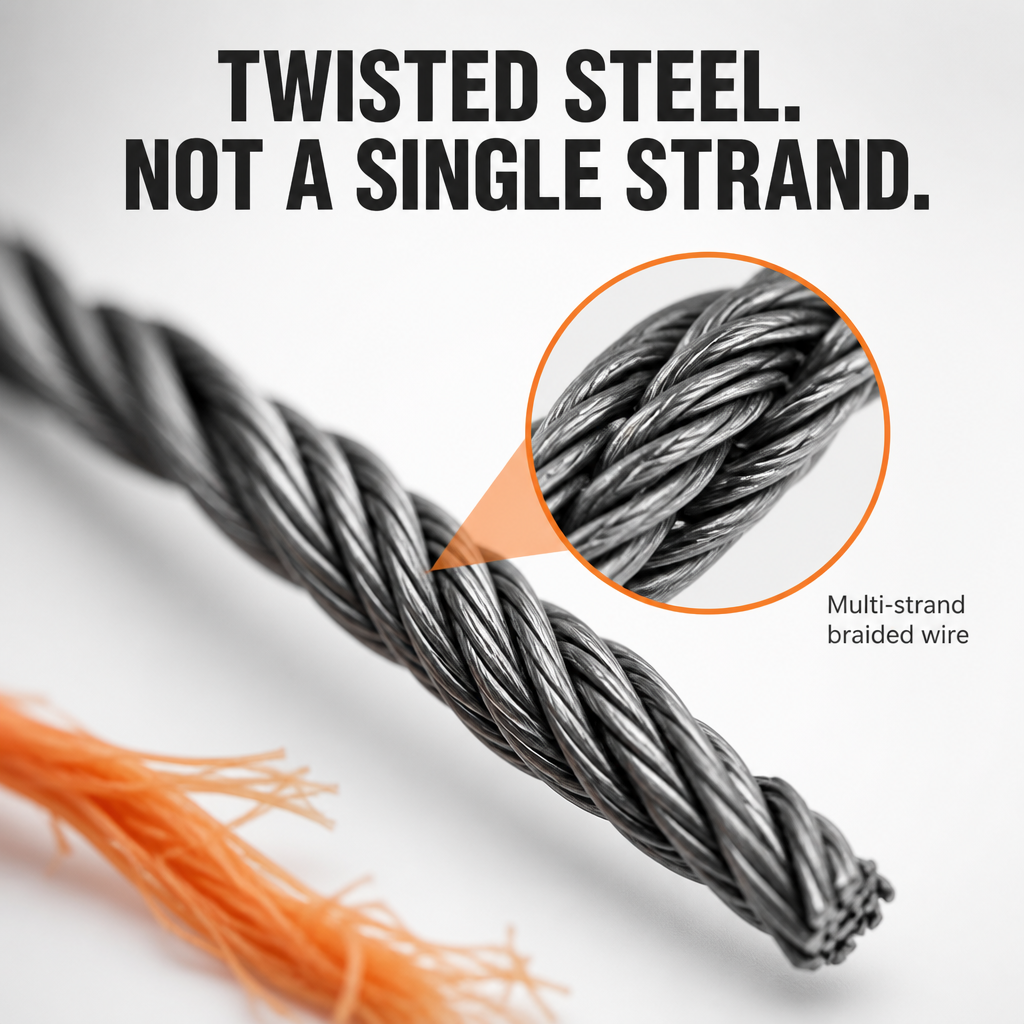 SteelGuard Pro — Sostituisci il nylon che si spezza con acciaio intrecciato che non si rompe | Confezione da 2 - Esilora