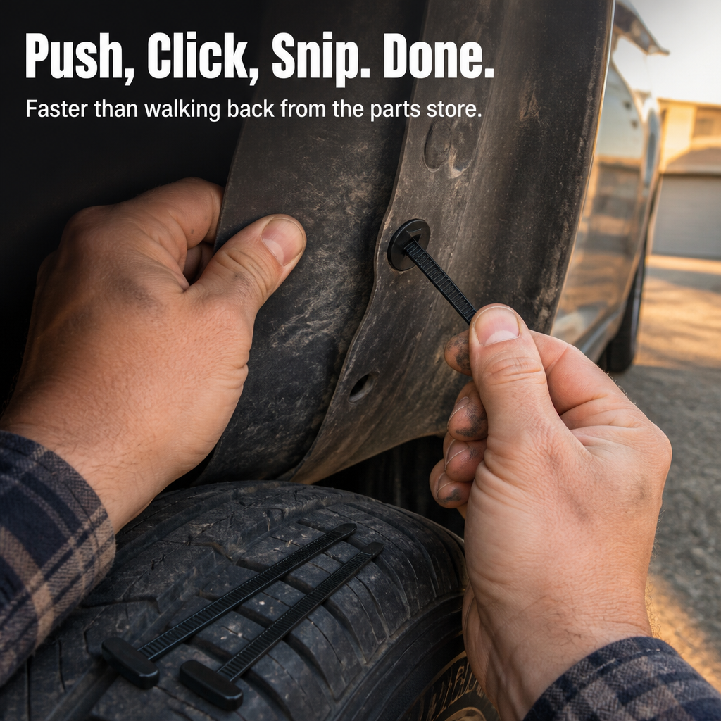 SnapSecure — Snap Loose Mudguards, Fender Liners, and Splash Shields Back Tight - Esilora
