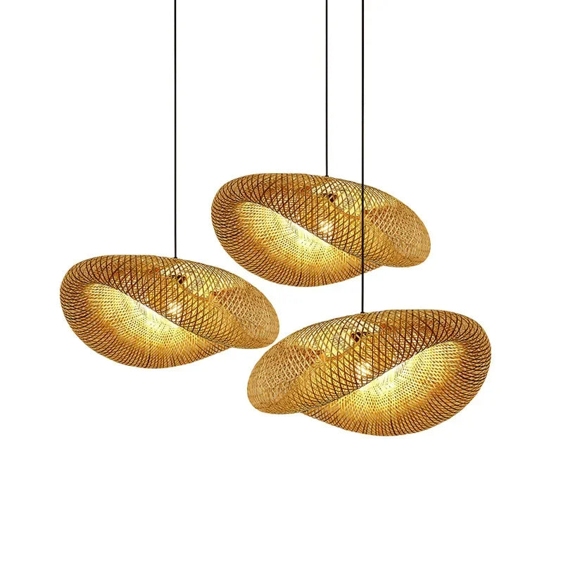 Aira Handwoven Natural Bamboo Pendant Light | Esilora