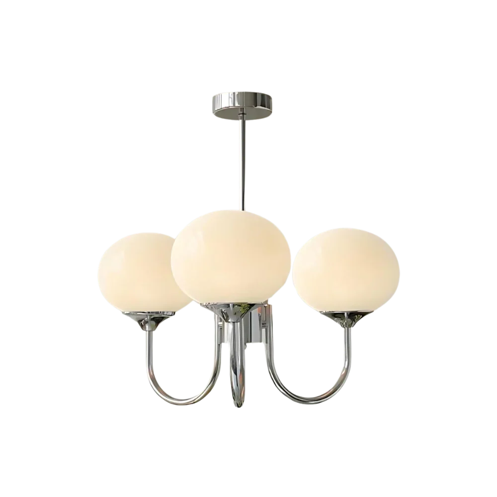 Javina Glass Cluster Chandelier - Iron Rounded Globe Modern Fixture for Dining Room and Living Rooms | Esilora