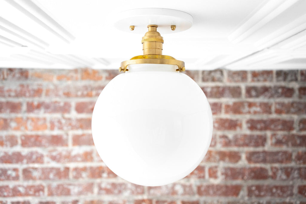 Glorica Opalglas-Halbdeckenleuchte – moderne Mid-Century-Leuchte für das Wohnzimmer | Esilora