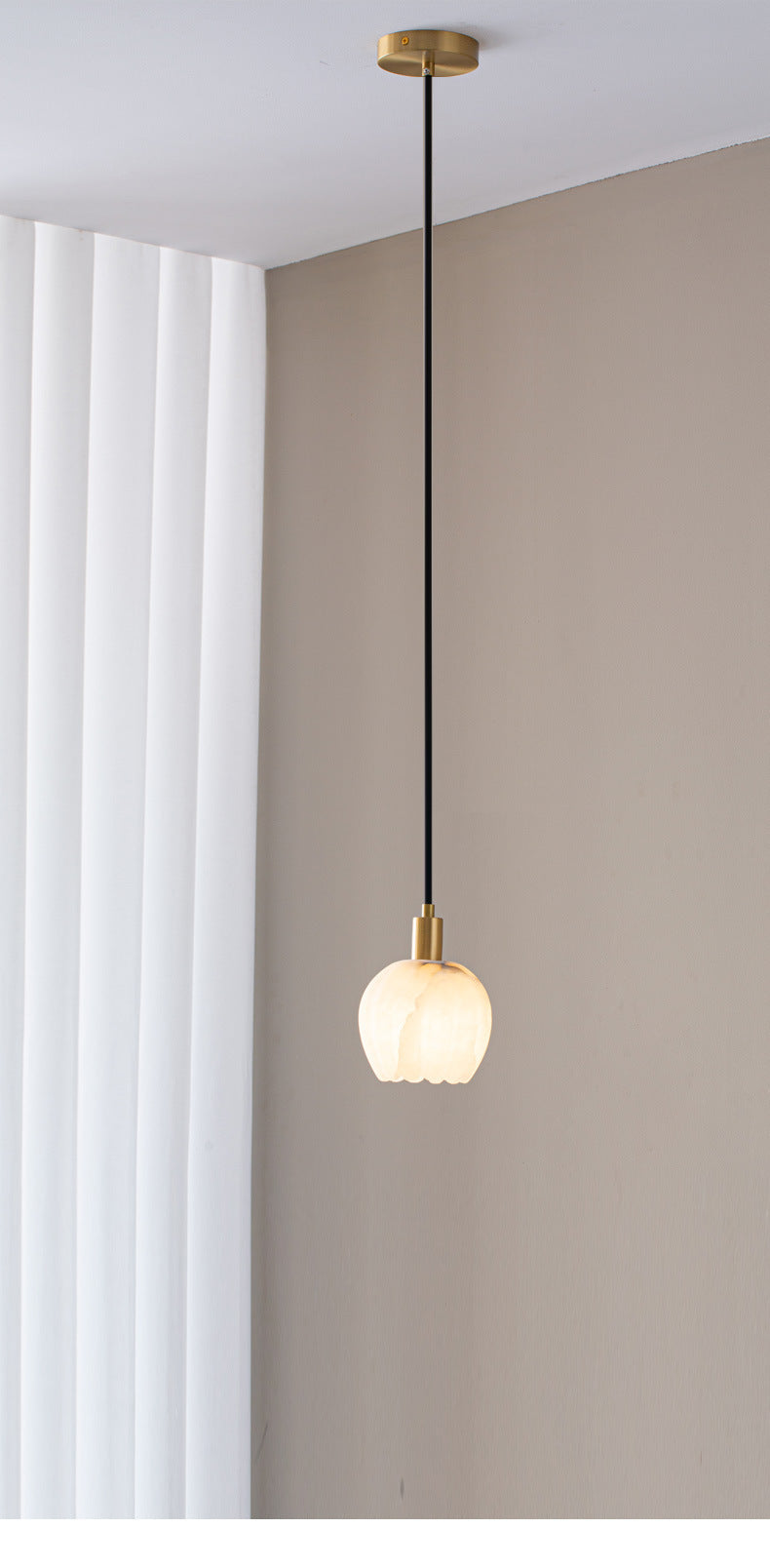 Modern Minimalist Alabaster Pendant Light | Esilora