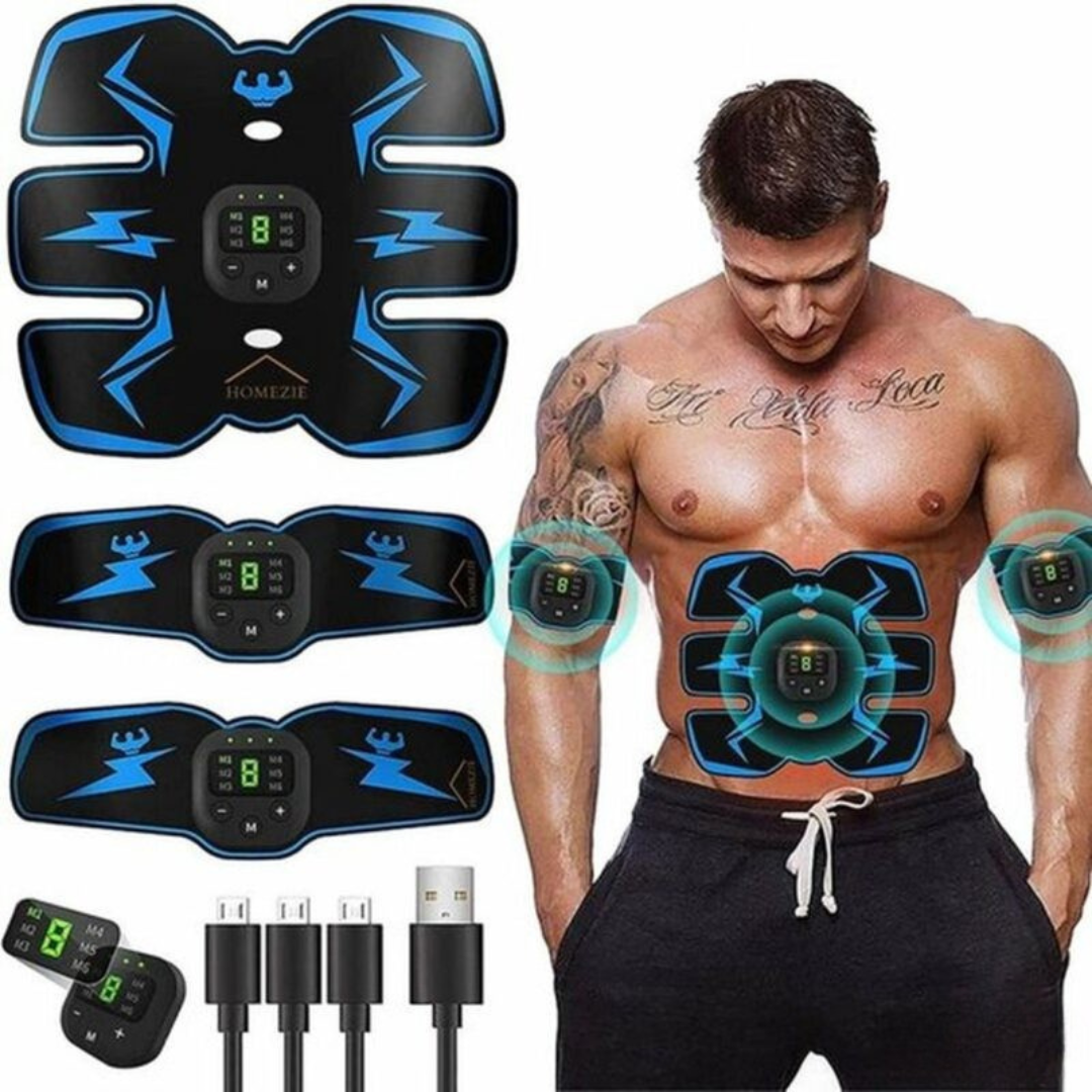 Stimulator muscular abdominal EMS portabil, cu USB