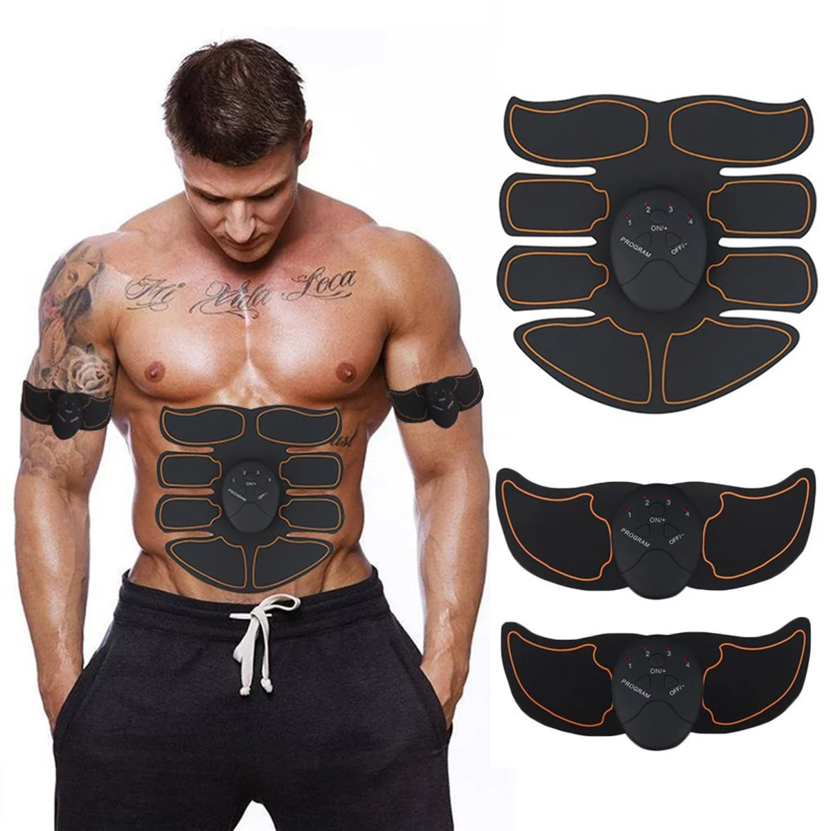 Stimulator muscular abdominal EMS portabil, cu USB