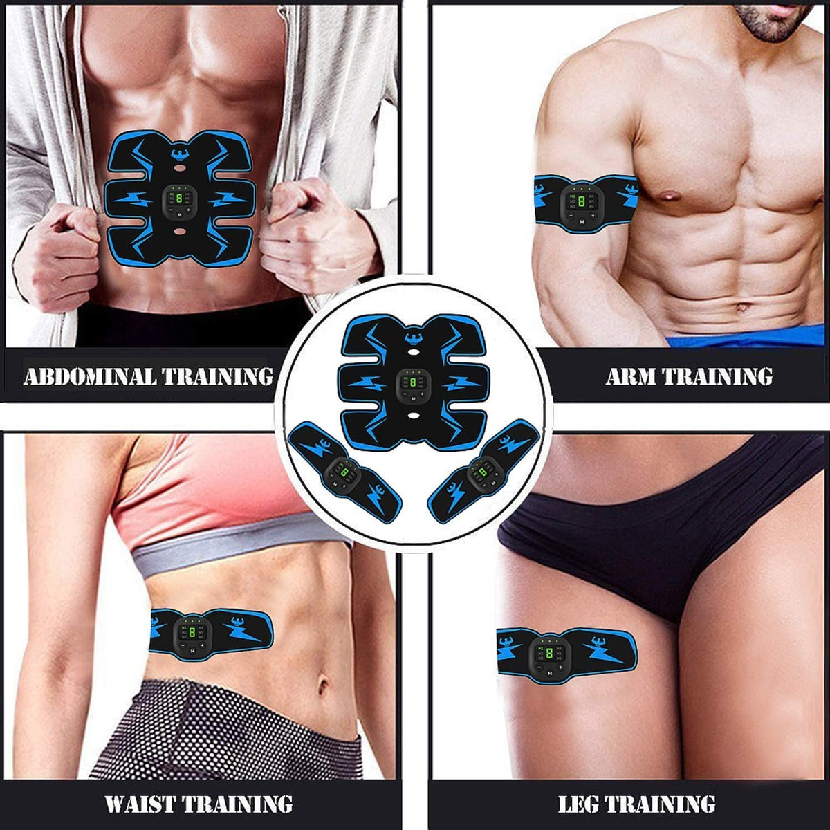 Stimulator muscular abdominal EMS portabil, cu USB