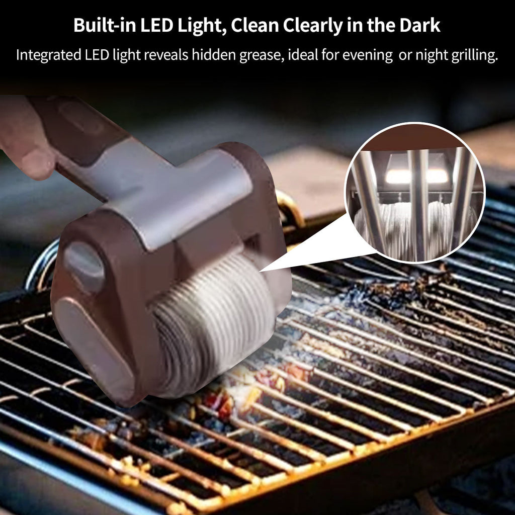 Stainless Steel Brush Electric Grill Cleaner with LED Illumination - Esilora
