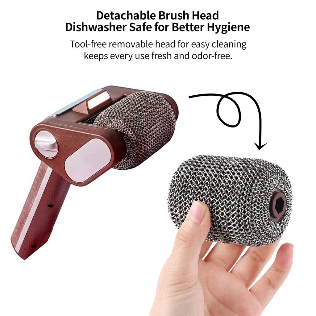 Stainless Steel Brush Electric Grill Cleaner with LED Illumination - Esilora