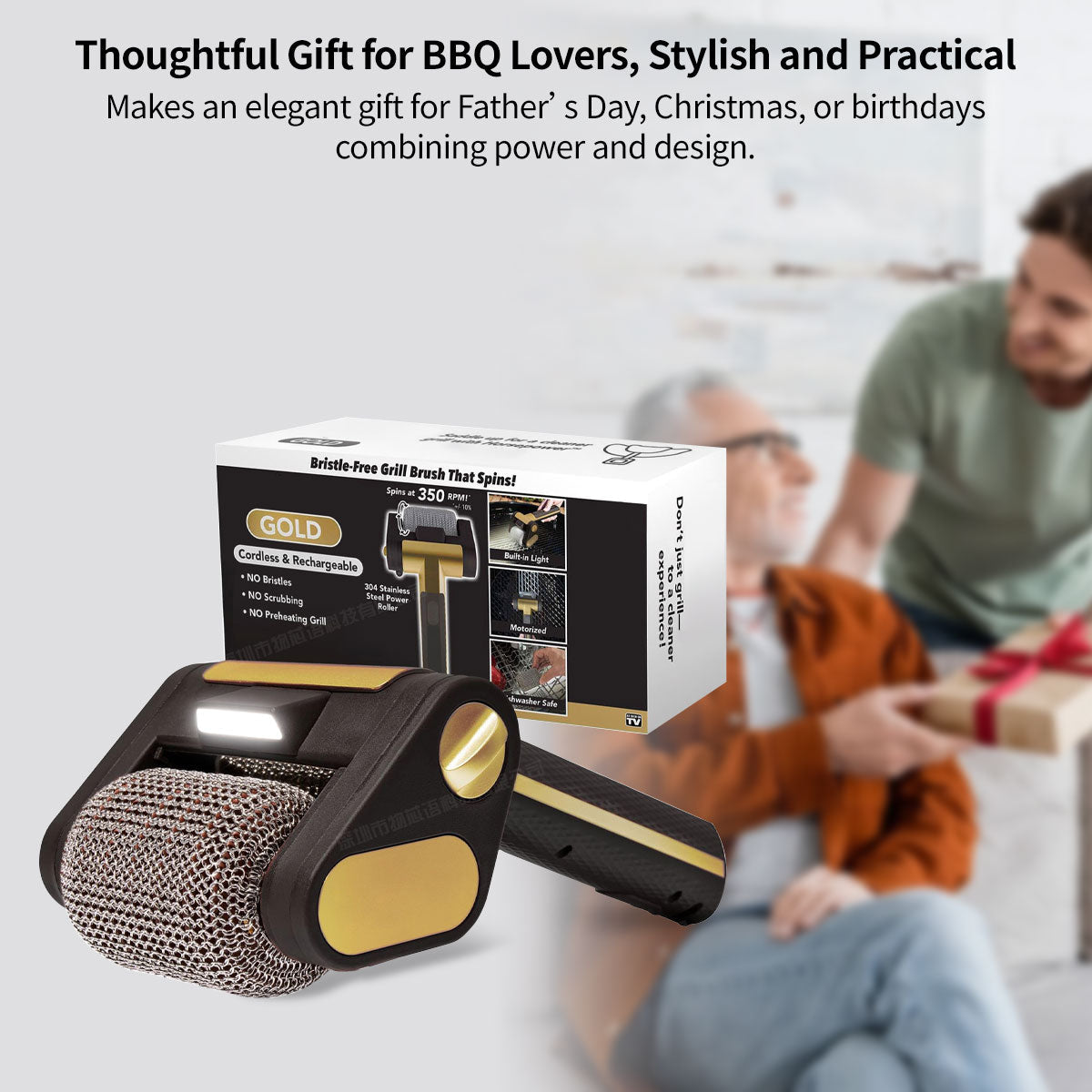 Stainless Steel Brush Electric Grill Cleaner with LED Illumination - Esilora