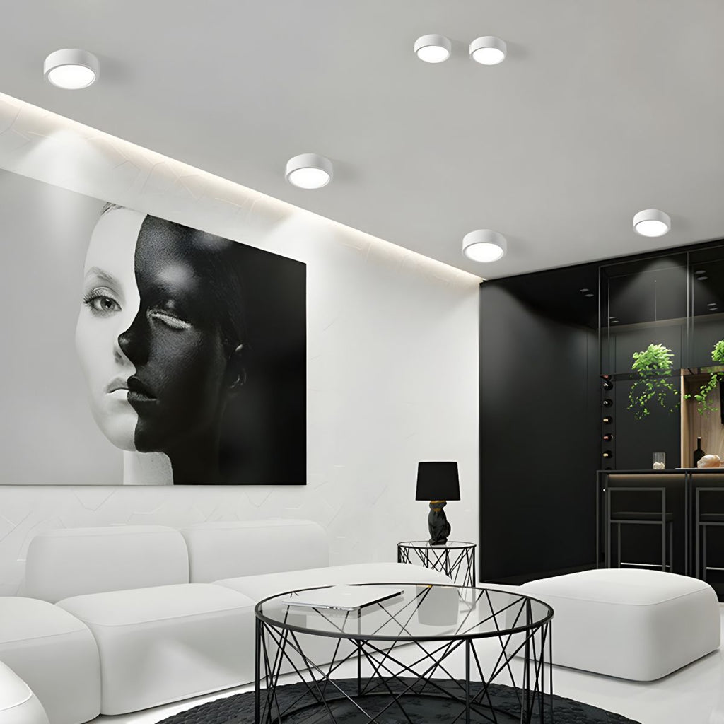 Lampă de tavan LED rotundă din metal — design modern minimalist