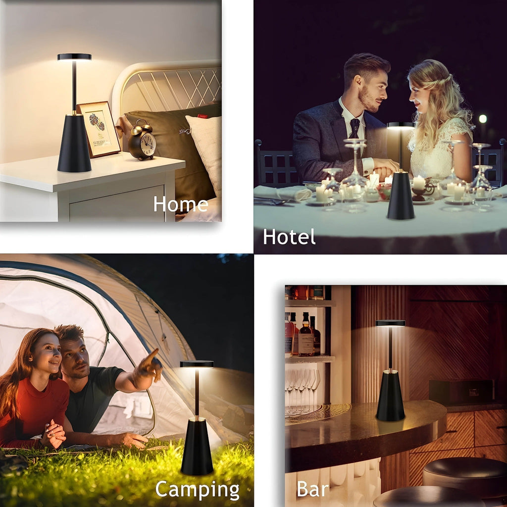 Modern Wireless Table Lamp — Dimmable LED, Metal Frame