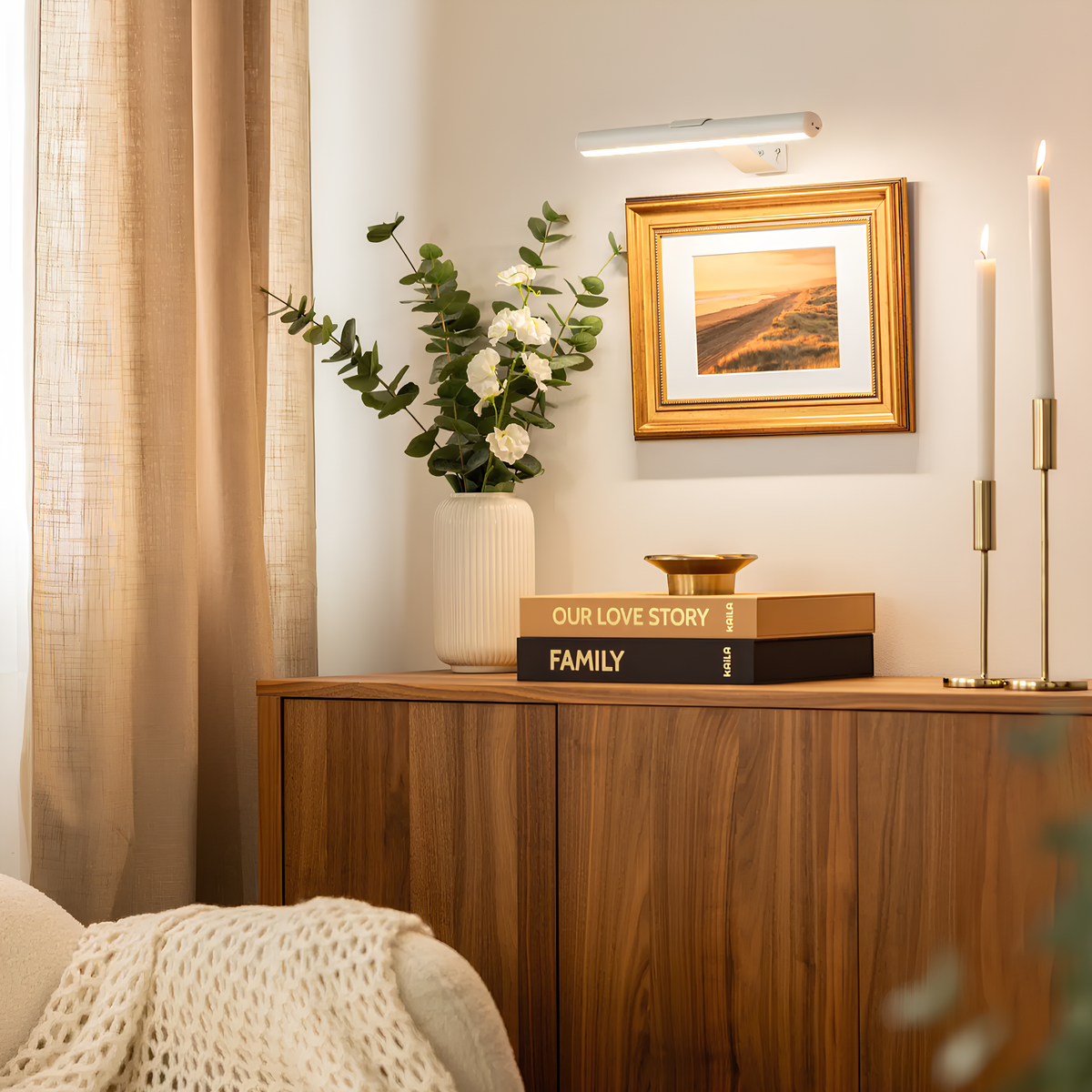 Lampă de perete modernă LED fără fir pentru iluminarea tablourilor