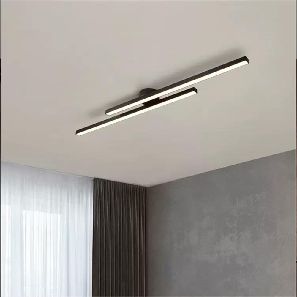 Lampă de tavan LED modernă din aluminiu — design semi-încastrat