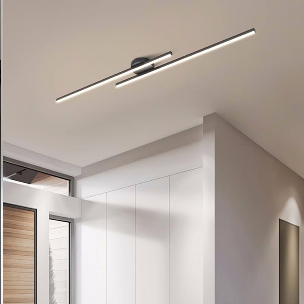 Lampă de tavan LED modernă din aluminiu — design semi-încastrat