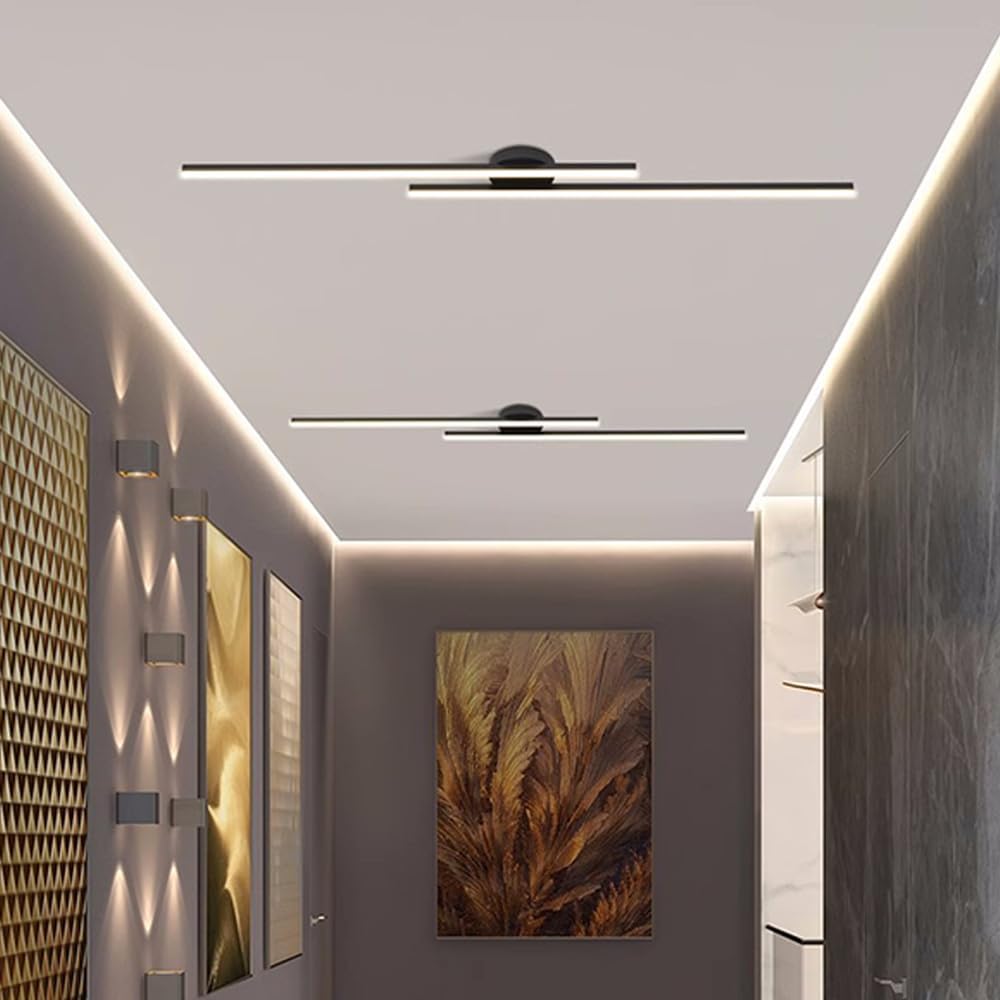 Lampă de tavan LED modernă din aluminiu — design semi-încastrat