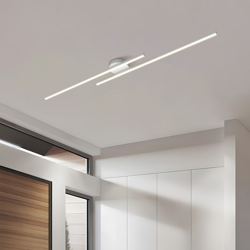 Lampă de tavan LED modernă din aluminiu — design semi-încastrat