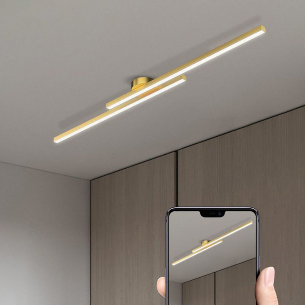 Lampă de tavan LED modernă din aluminiu — design semi-încastrat