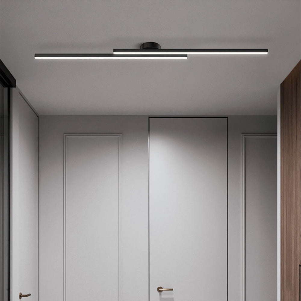 Lampă de tavan LED modernă din aluminiu — design semi-încastrat