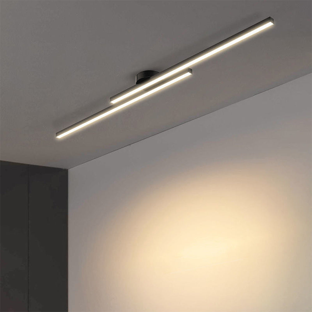 Lampă de tavan LED modernă din aluminiu — design semi-încastrat