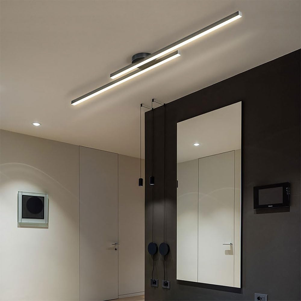 Lampă de tavan LED modernă din aluminiu — design semi-încastrat