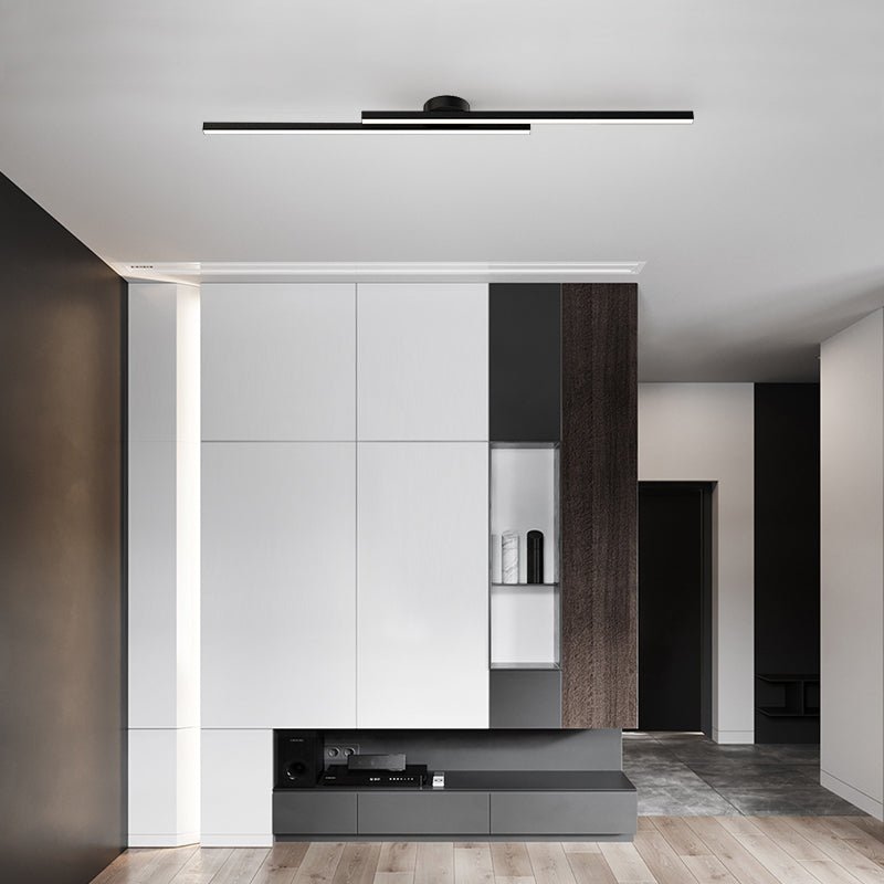 Lampă de tavan LED modernă din aluminiu — design semi-încastrat