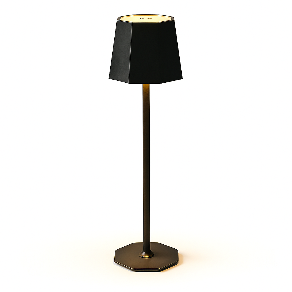 Modern Dimmable LED Table Lamp in Black Metal