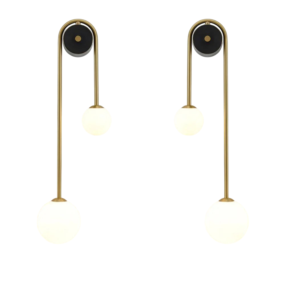 Lampada da parete moderna in ottone — design geometrico contemporaneo