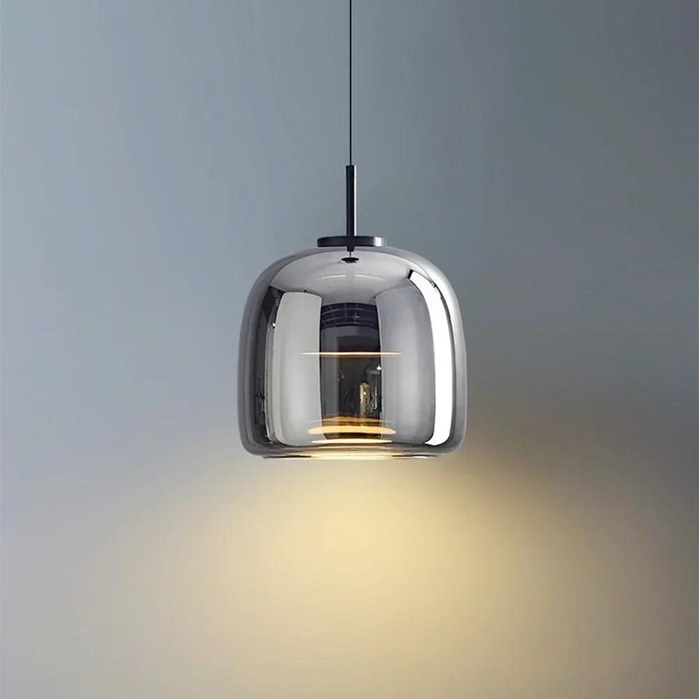 Lampă suspendată contemporană din sticlă, cu LED