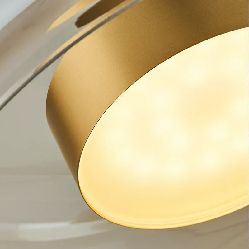 Lampă suspendată contemporană din sticlă, cu LED