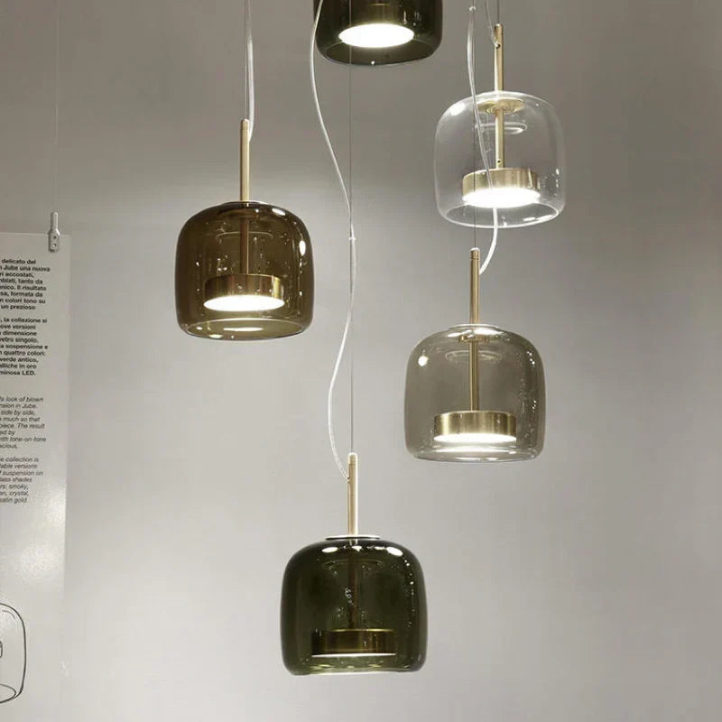Lampă suspendată contemporană din sticlă, cu LED