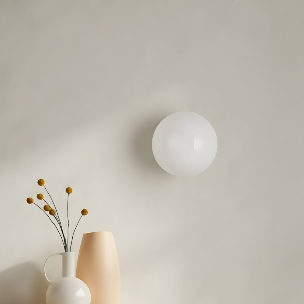 Modern Round Wall Light — Glass Design, Warm White