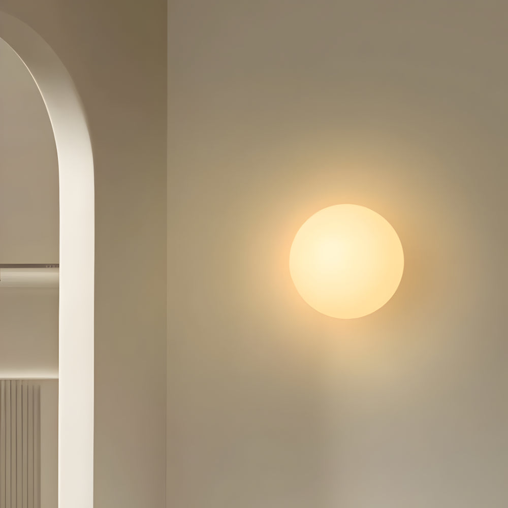 Modern Round Wall Light — Glass Design, Warm White