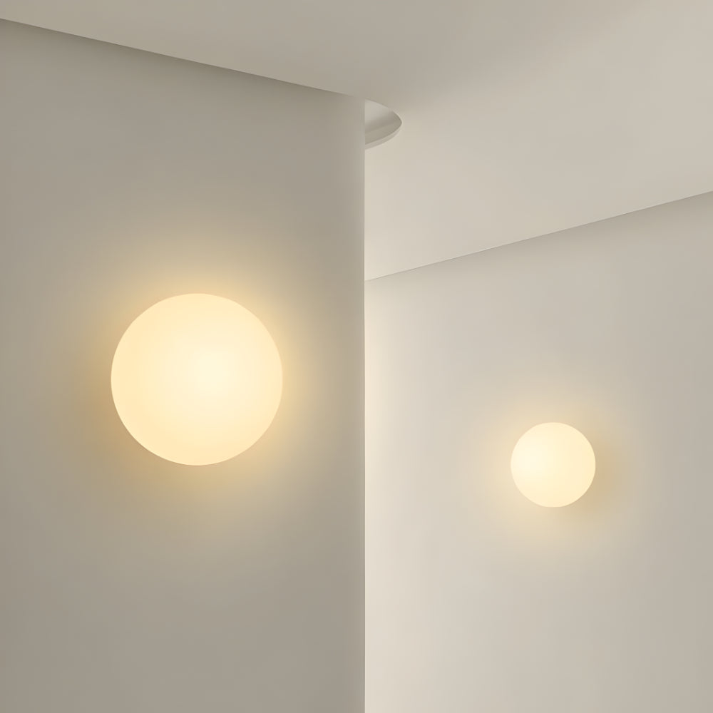 Modern Round Wall Light — Glass Design, Warm White