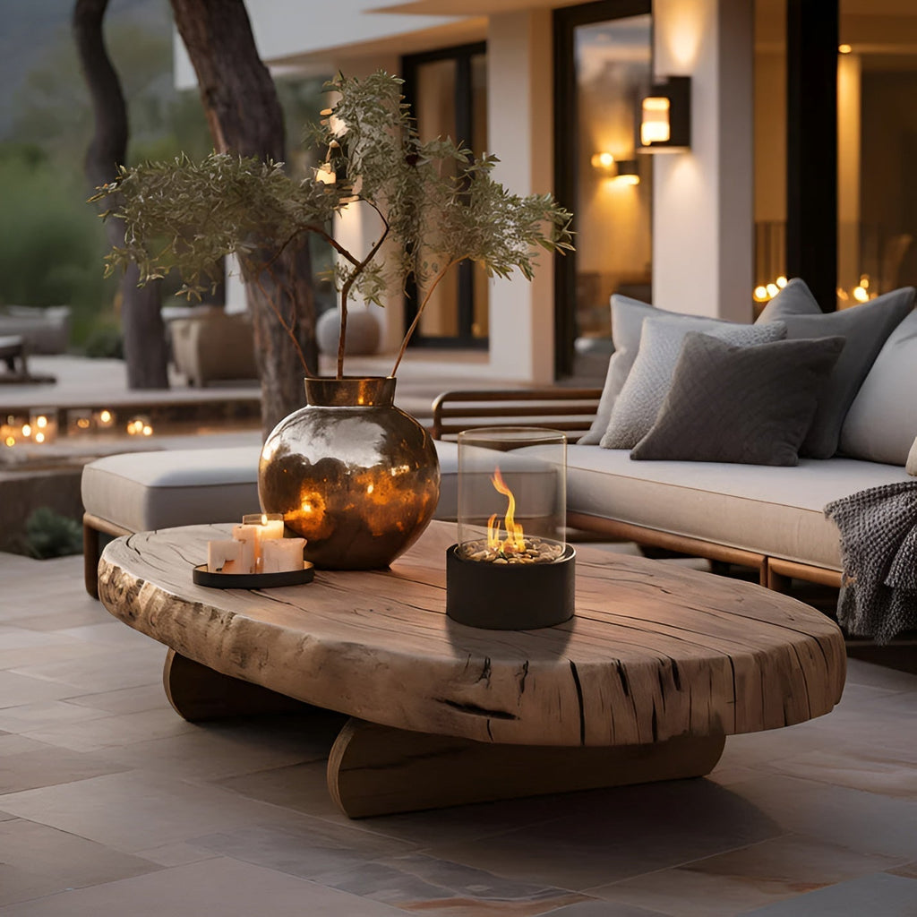 Smokeless Bioethanol Tabletop Fireplace — Modern Glass & Metal Frame