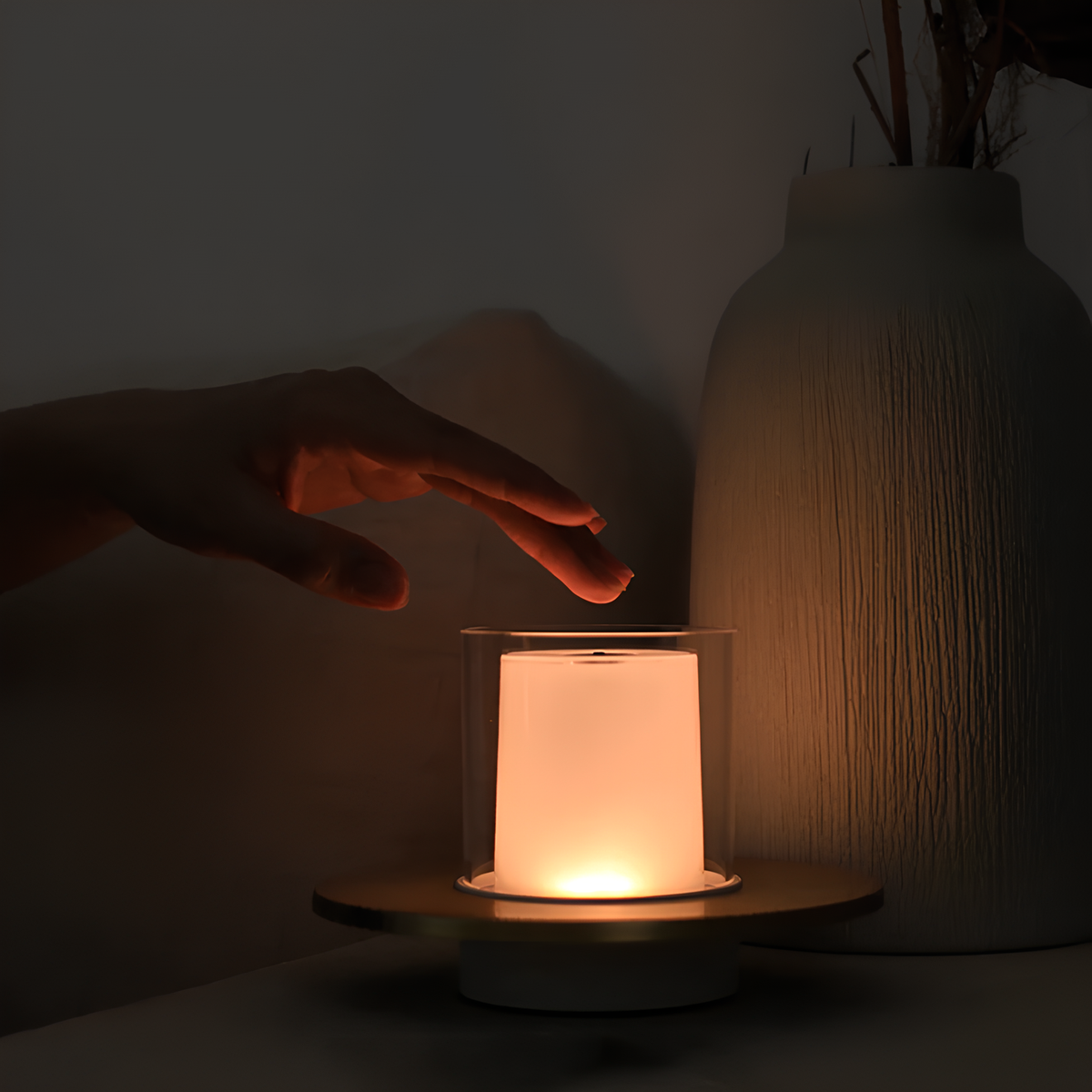 Modern LED Table Lamp — Metal Frame, Warm White